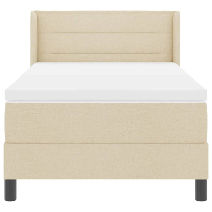 Box spring seng med hovedgærde Creme 200 x 80 cm Stof