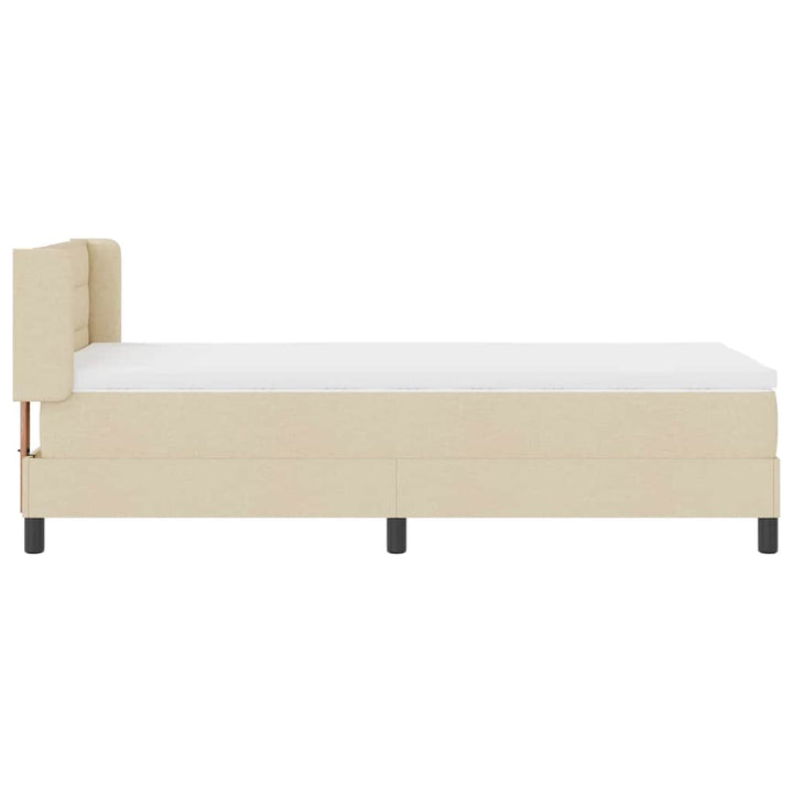 Box spring seng med hovedgærde Creme 200 x 80 cm Stof