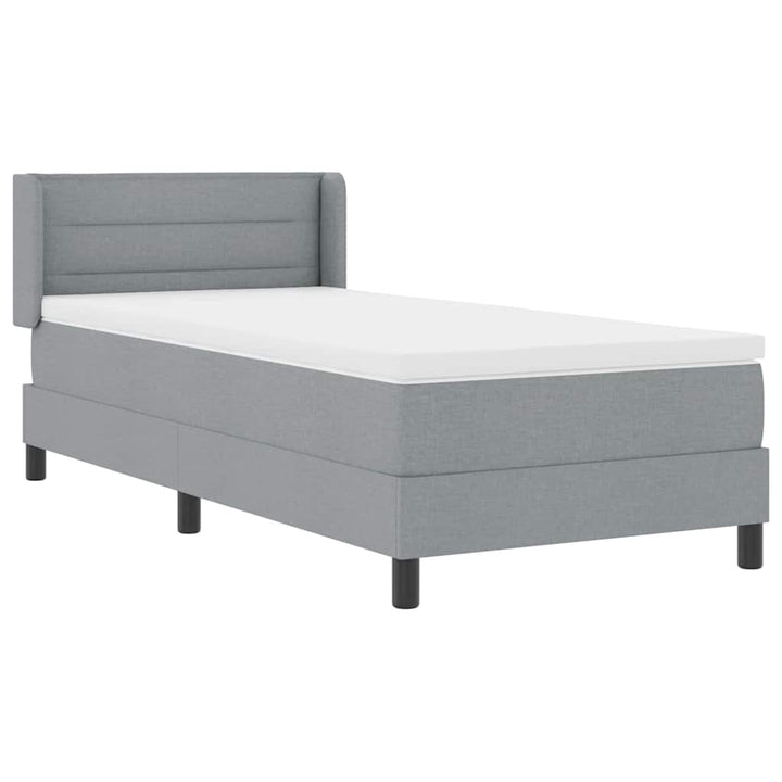 Box spring seng med hovedgærde Lysegrå 190 x 90 cm Stof