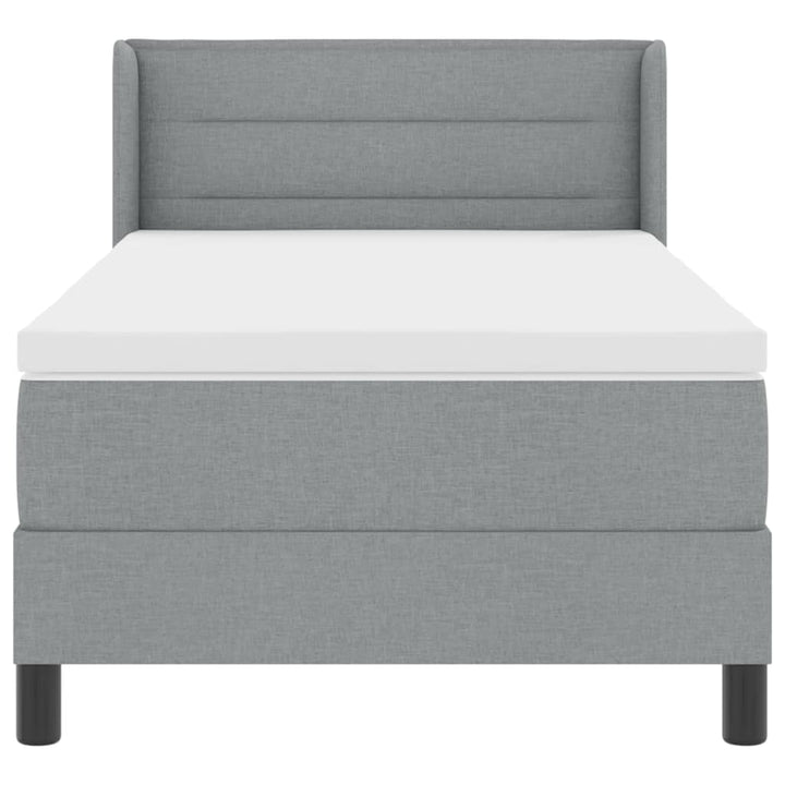 Box spring seng med hovedgærde Lysegrå 190 x 90 cm Stof