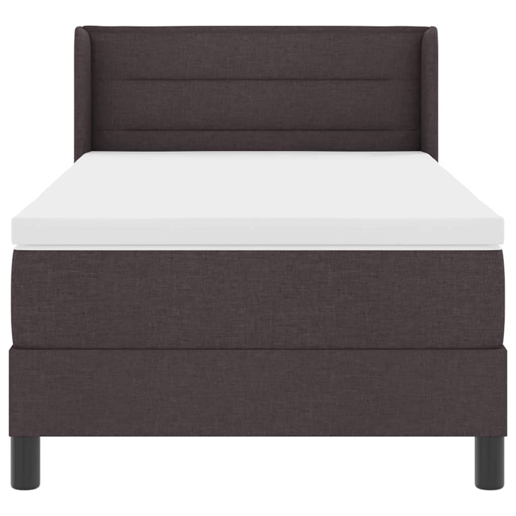 Box spring seng med hovedgærde Mørk Brun 190 x 90 cm Stof