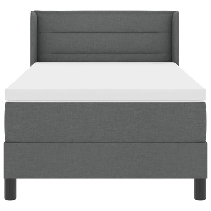 Box spring seng med hovedgærde Mørkegrå 200 x 90 cm Stof