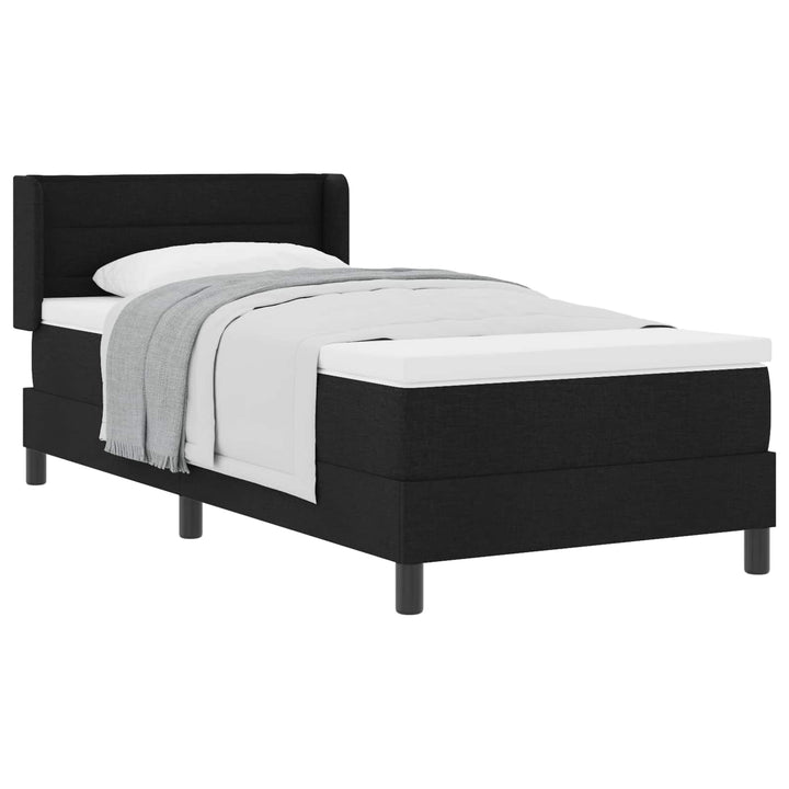 Box spring seng med hovedgærde Sort 200 x 90 cm Stof