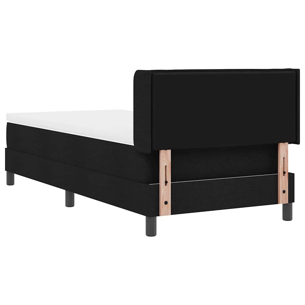 Box spring seng med hovedgærde Sort 200 x 90 cm Stof