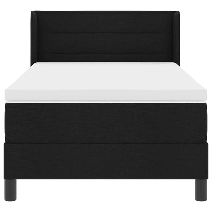 Box spring seng med hovedgærde Sort 200 x 90 cm Stof