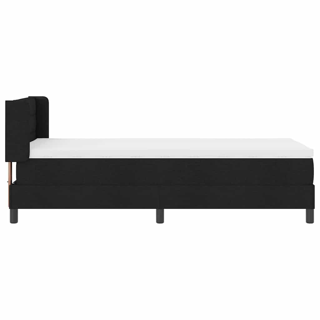 Box spring seng med hovedgærde Sort 200 x 90 cm Stof