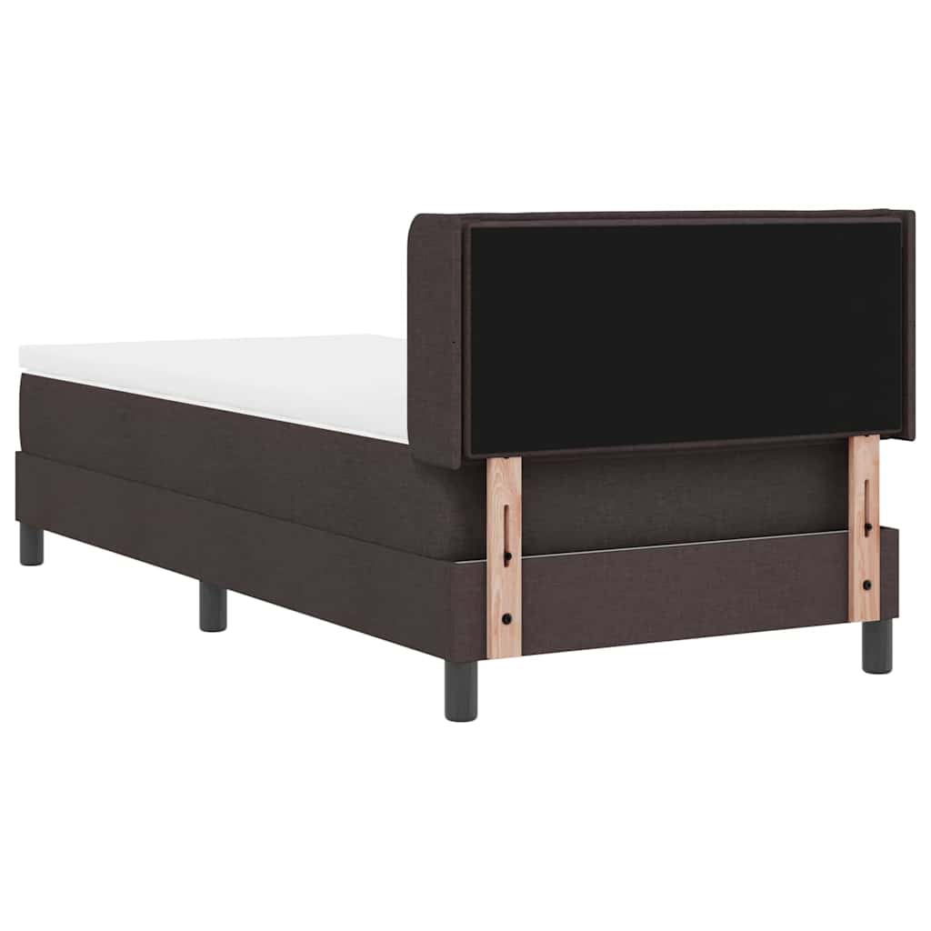 Box spring seng med hovedgærde Mørk Brun 200 x 90 cm Stof