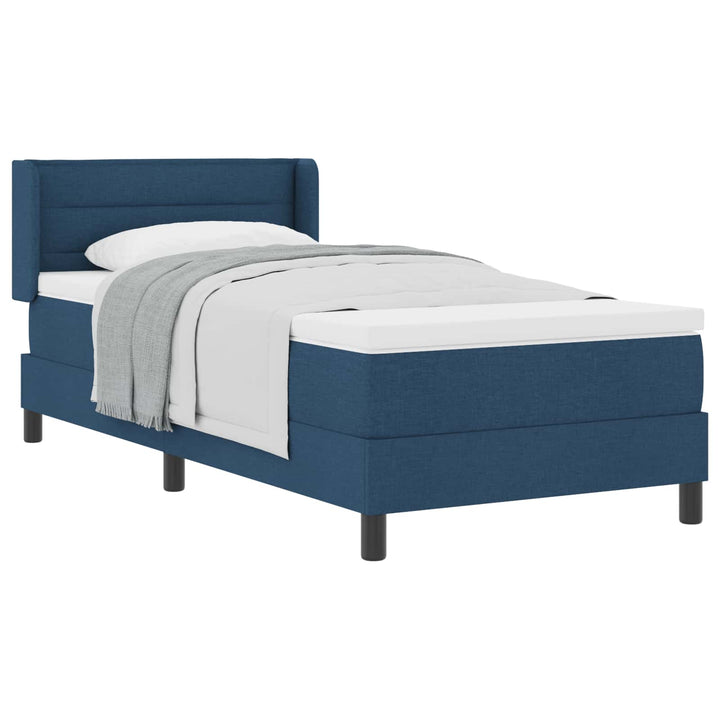 Box spring seng med hovedgærde Blå 200 x 100 cm Stof