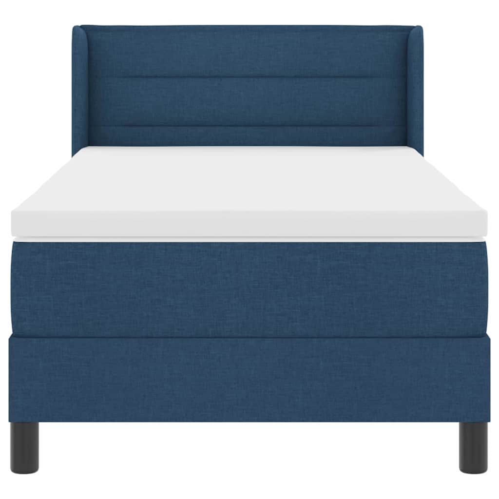 Box spring seng med hovedgærde Blå 200 x 100 cm Stof