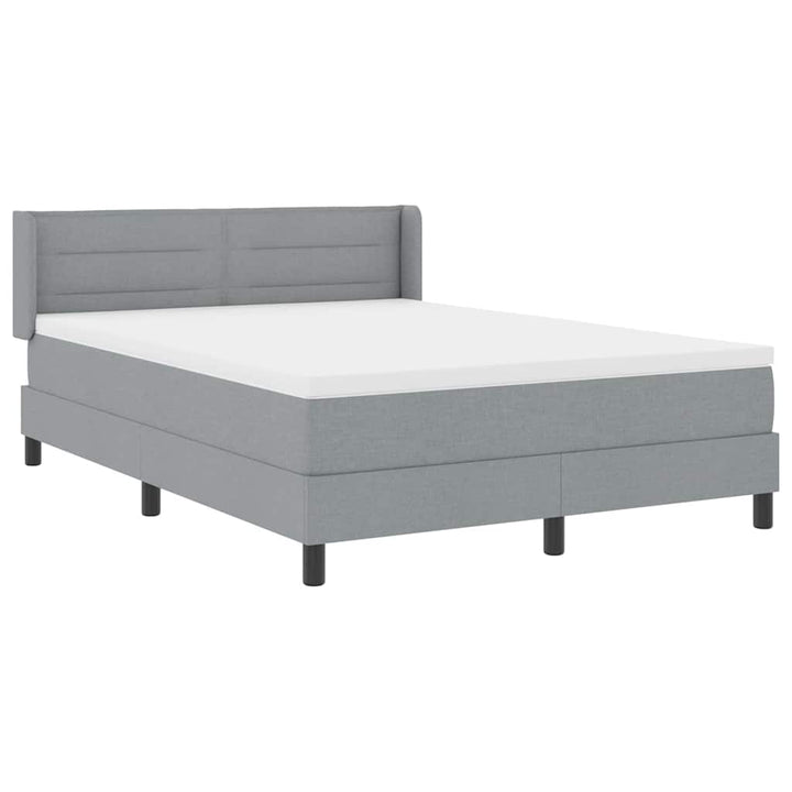 Box spring seng med hovedgærde Lysegrå 190 x 140 cm Stof