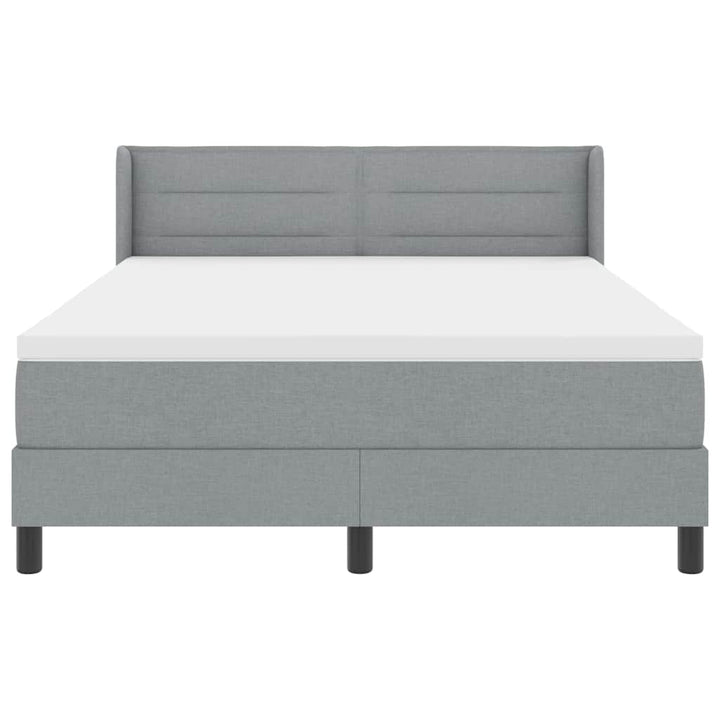 Box spring seng med hovedgærde Lysegrå 190 x 140 cm Stof