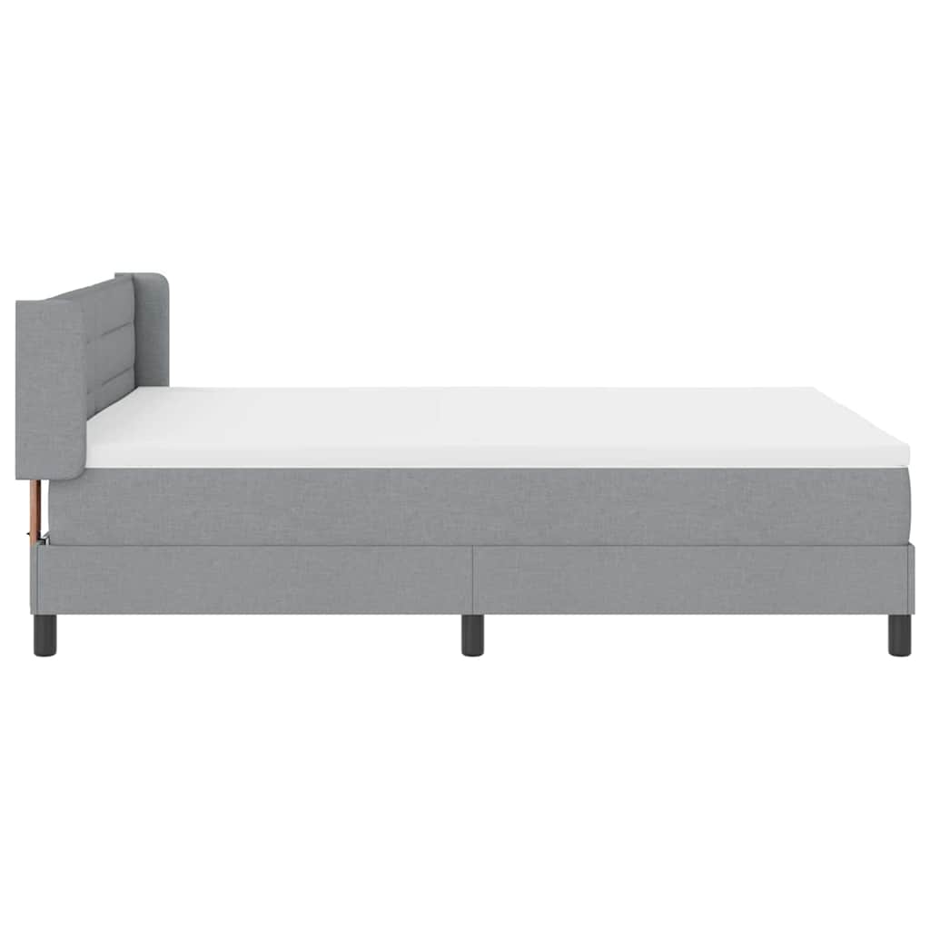 Box spring seng med hovedgærde Lysegrå 190 x 140 cm Stof