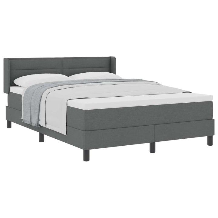 Box spring seng med hovedgærde Mørkegrå 190 x 140 cm Stof