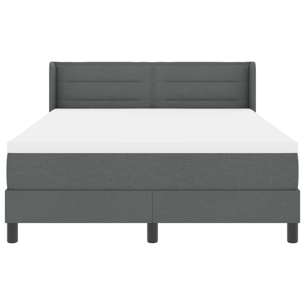 Box spring seng med hovedgærde Mørkegrå 190 x 140 cm Stof