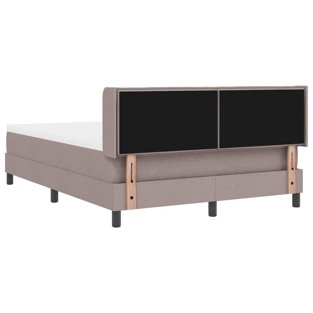 Box spring seng med hovedgærde Gråbrun 190 x 140 cm Stof
