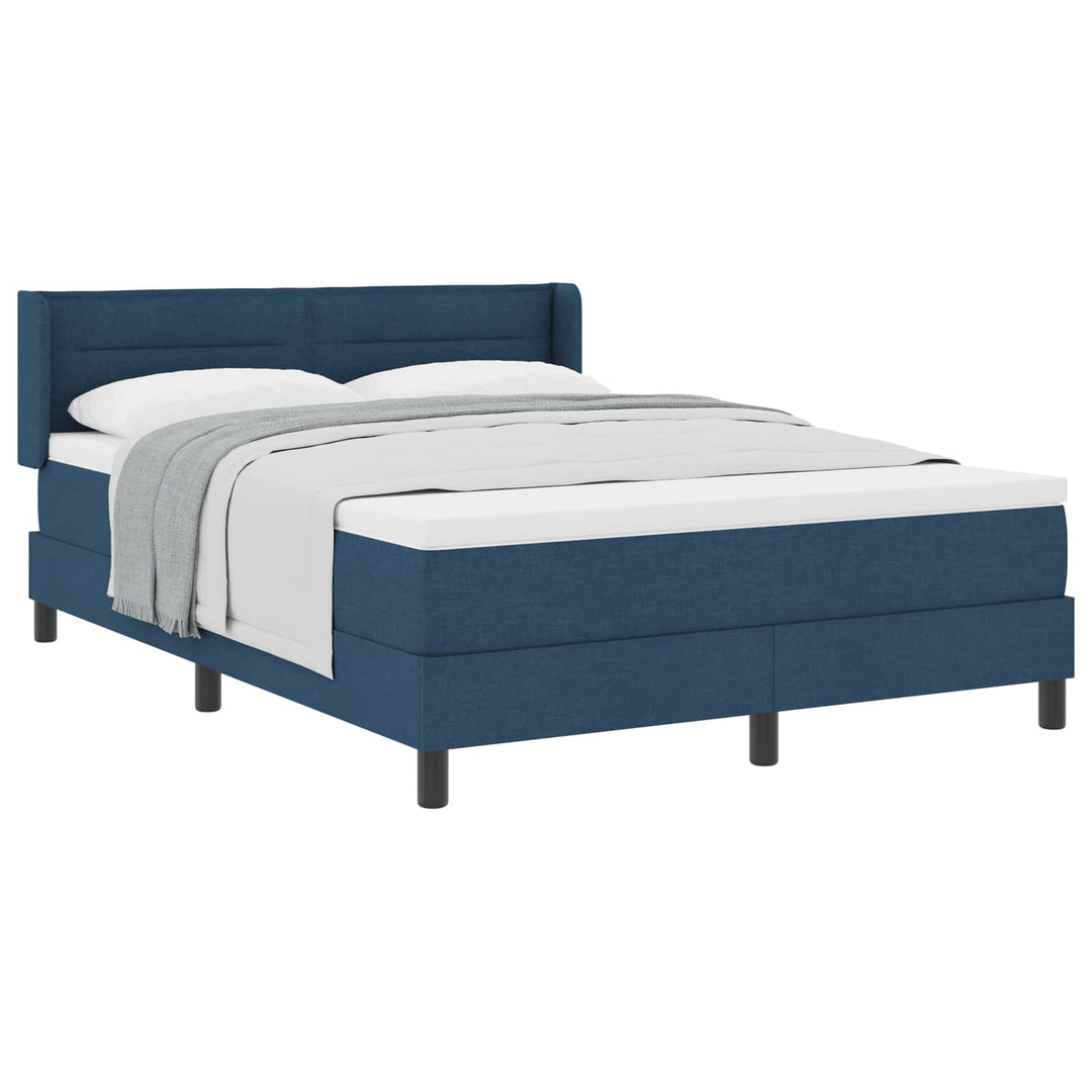 Box spring seng med hovedgærde Blå 190 x 140 cm Stof