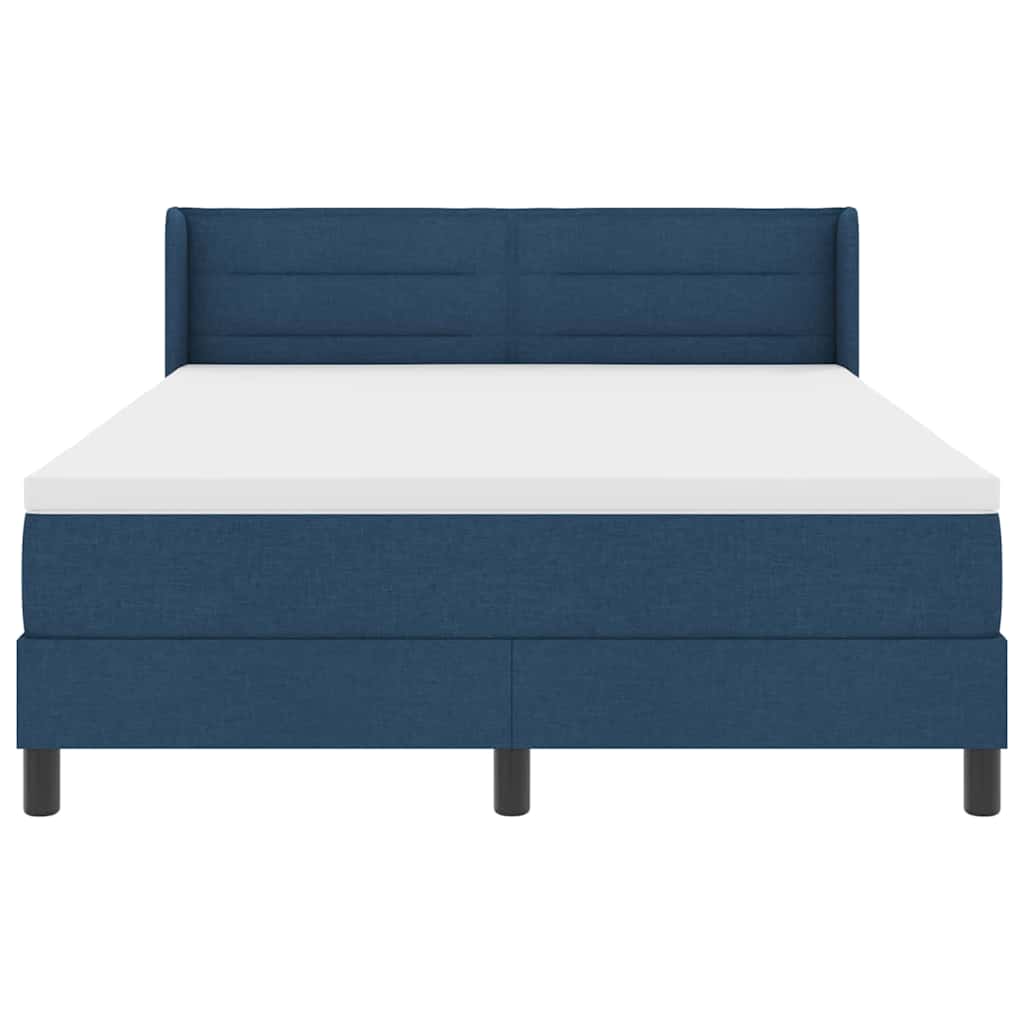 Box spring seng med hovedgærde Blå 190 x 140 cm Stof