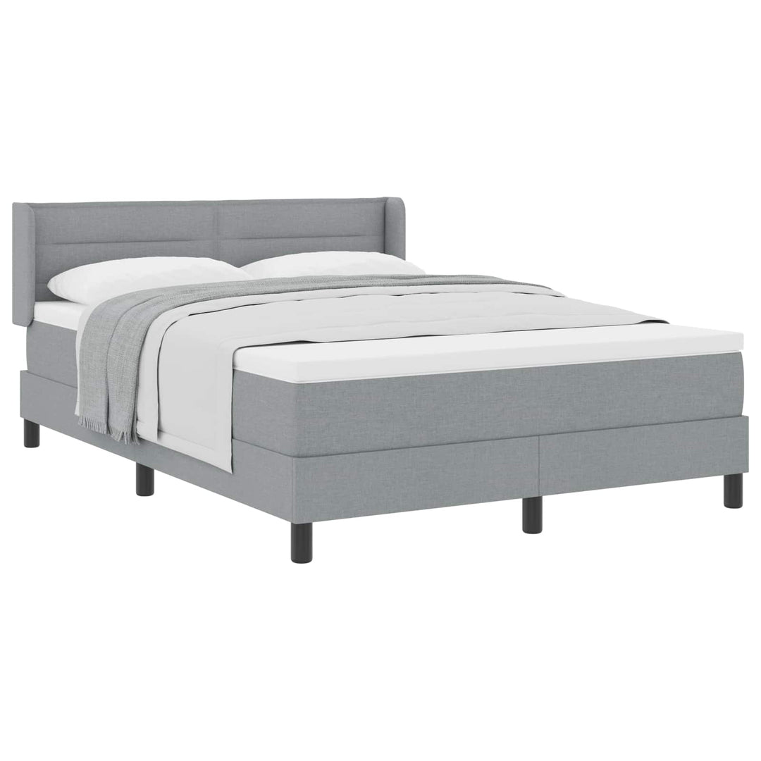Box spring seng med hovedgærde Lysegrå 200 x 140 cm Stof