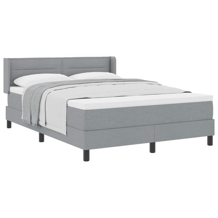 Box spring seng med hovedgærde Lysegrå 200 x 140 cm Stof