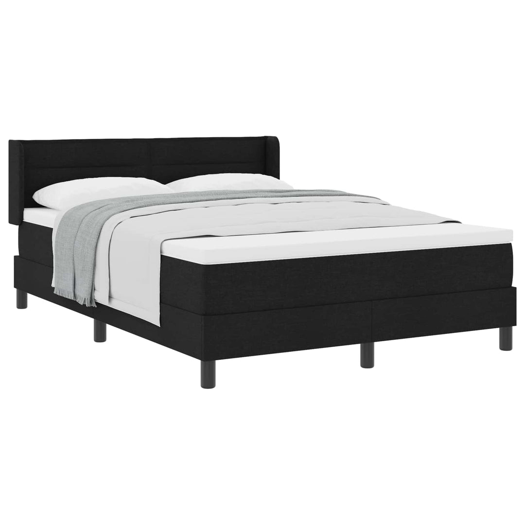 Box spring seng med hovedgærde Sort 200 x 140 cm Stof