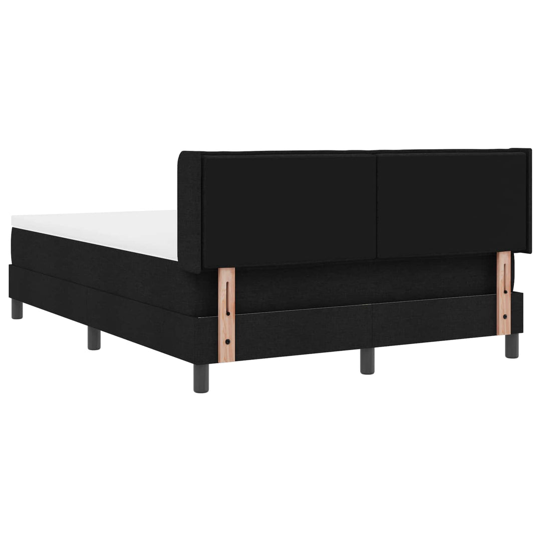 Box spring seng med hovedgærde Sort 200 x 140 cm Stof