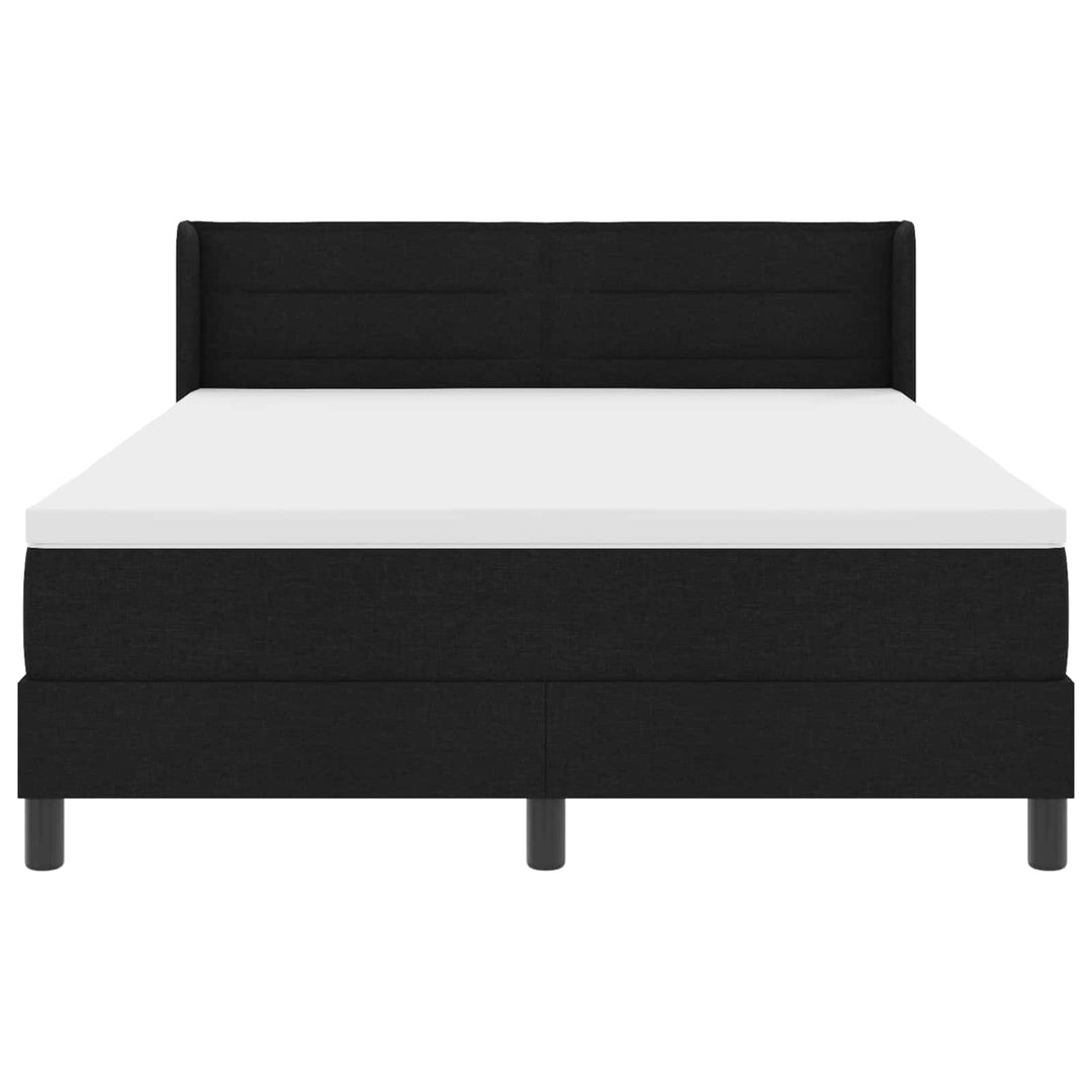 Box spring seng med hovedgærde Sort 200 x 140 cm Stof