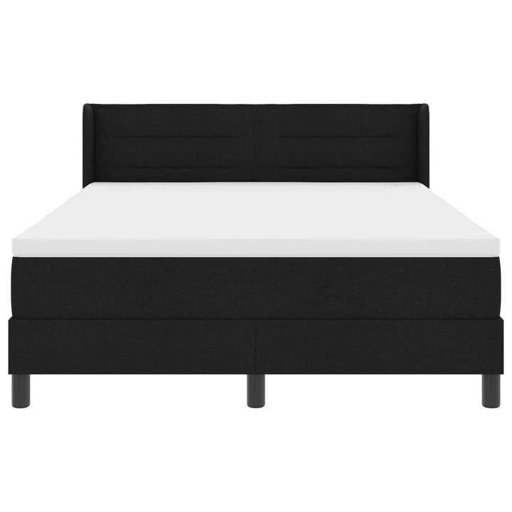 Box spring seng med hovedgærde Sort 200 x 140 cm Stof