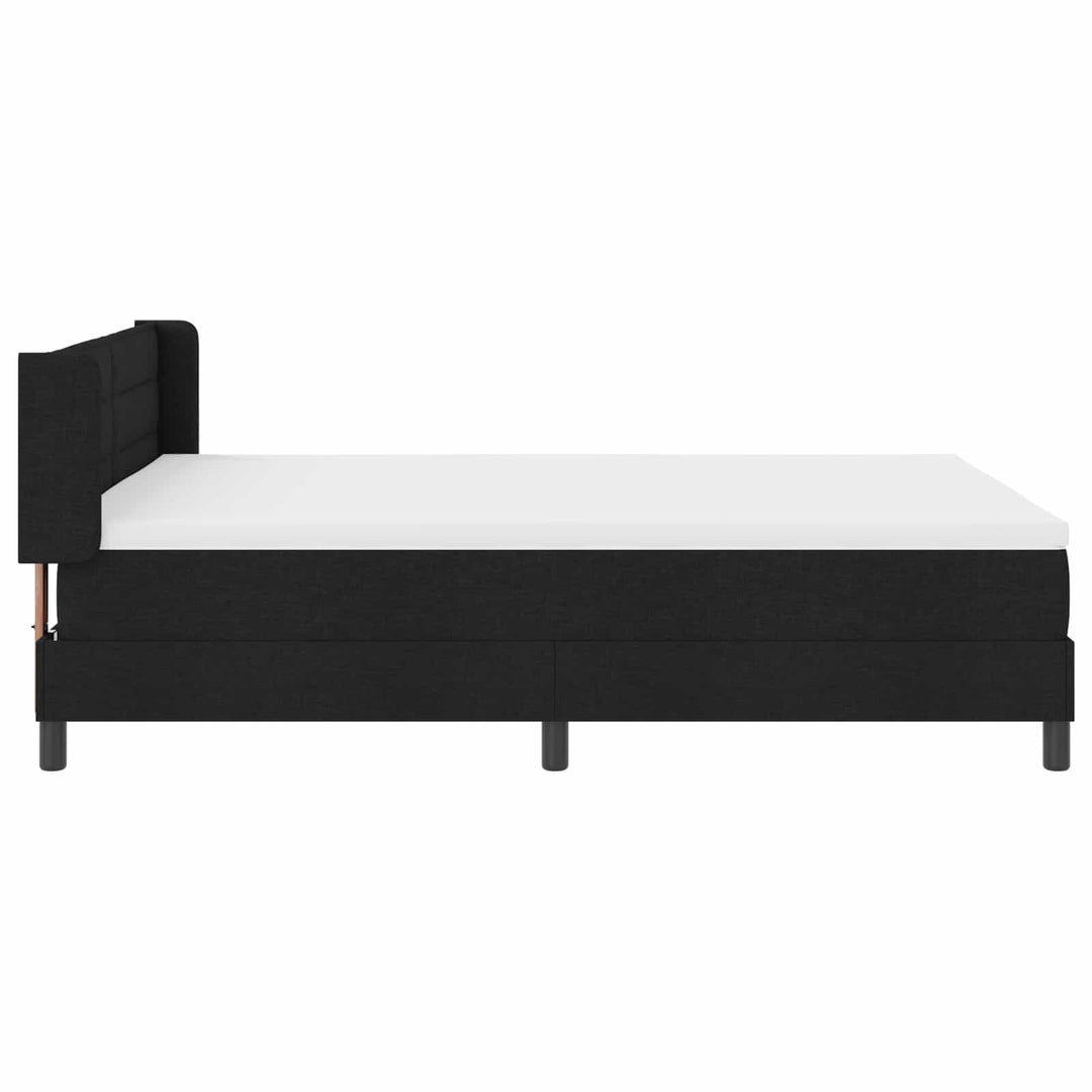 Box spring seng med hovedgærde Sort 200 x 140 cm Stof