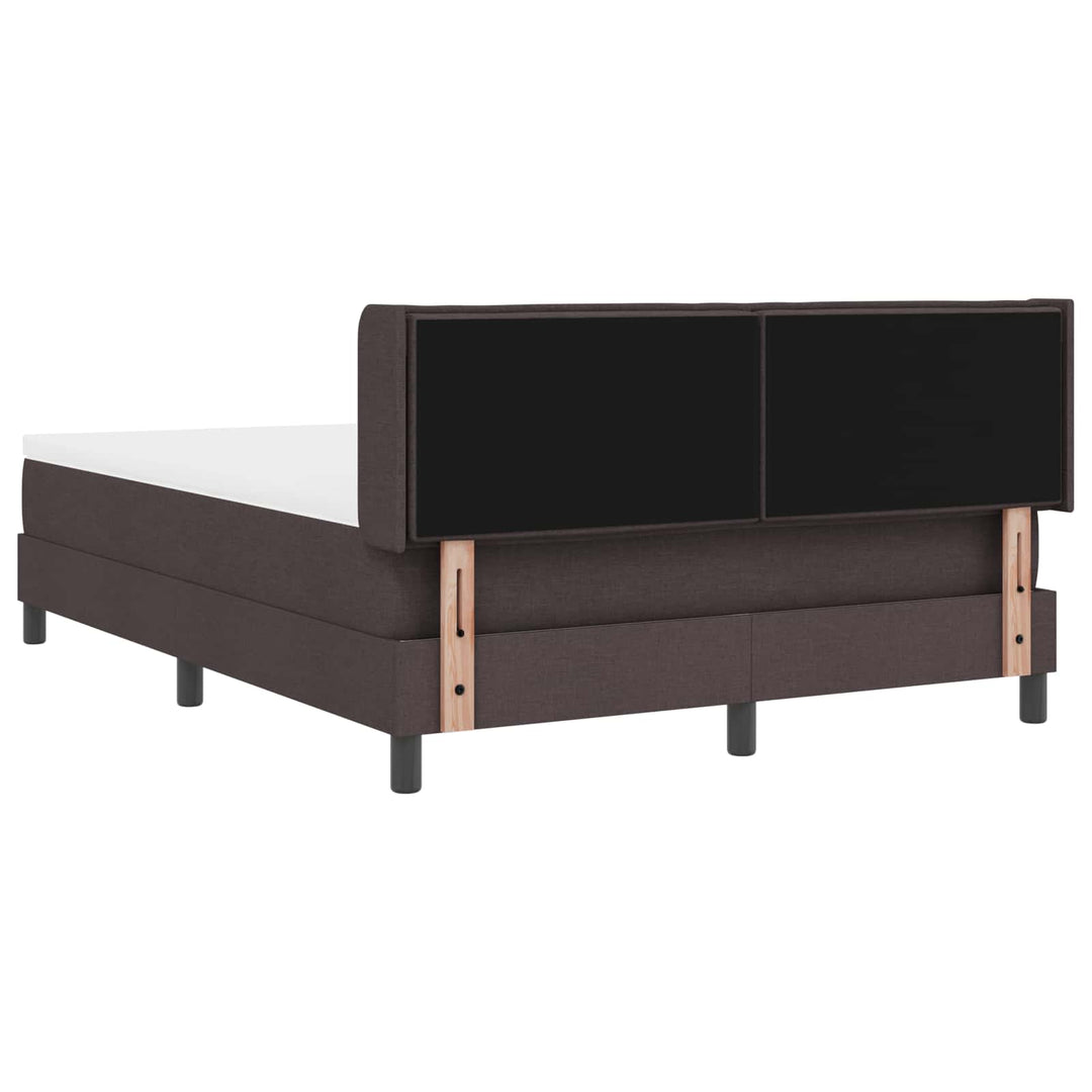 Box spring seng med hovedgærde Mørk Brun 200 x 140 cm Stof