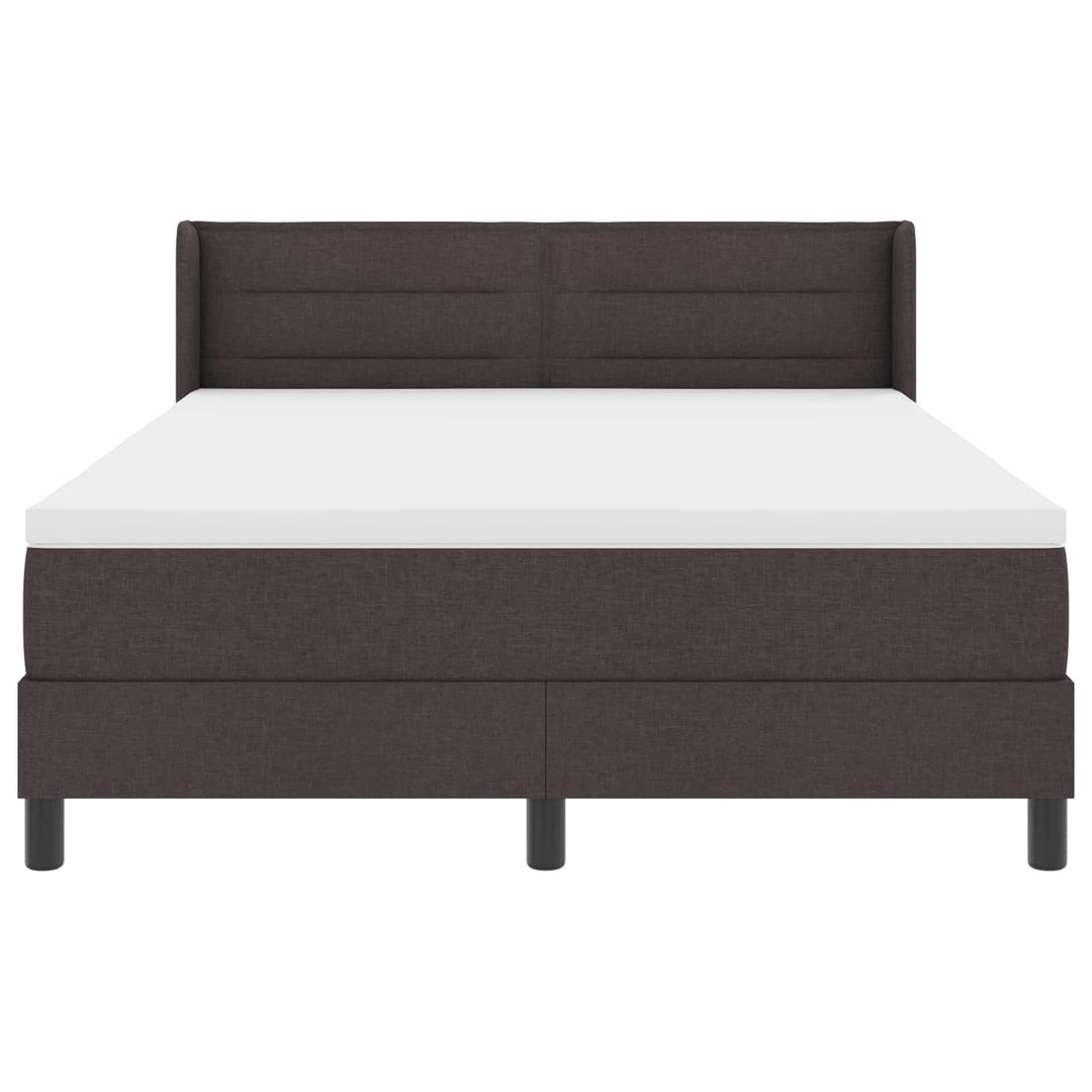 Box spring seng med hovedgærde Mørk Brun 200 x 140 cm Stof