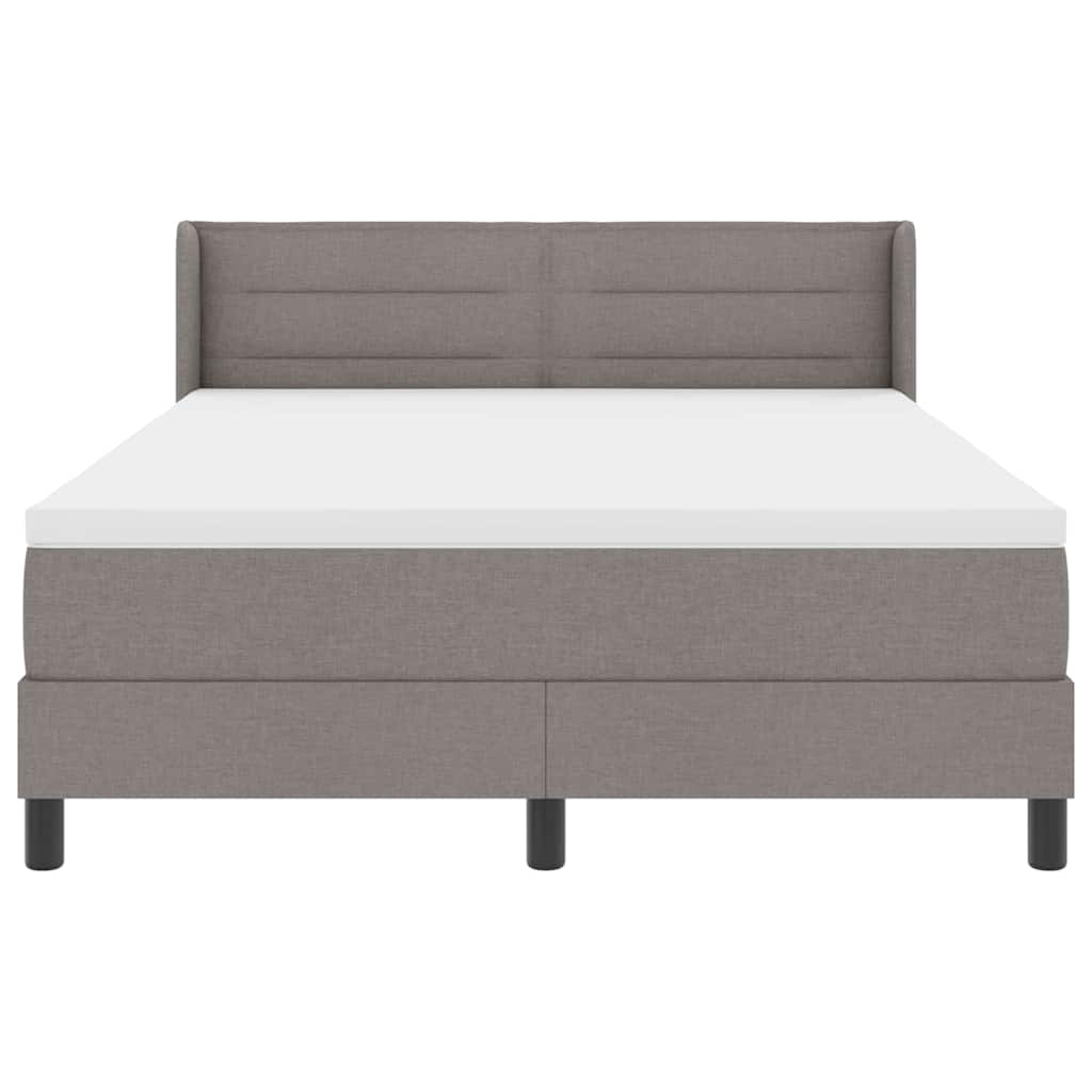 Box spring seng med hovedgærde Gråbrun 200 x 140 cm Stof