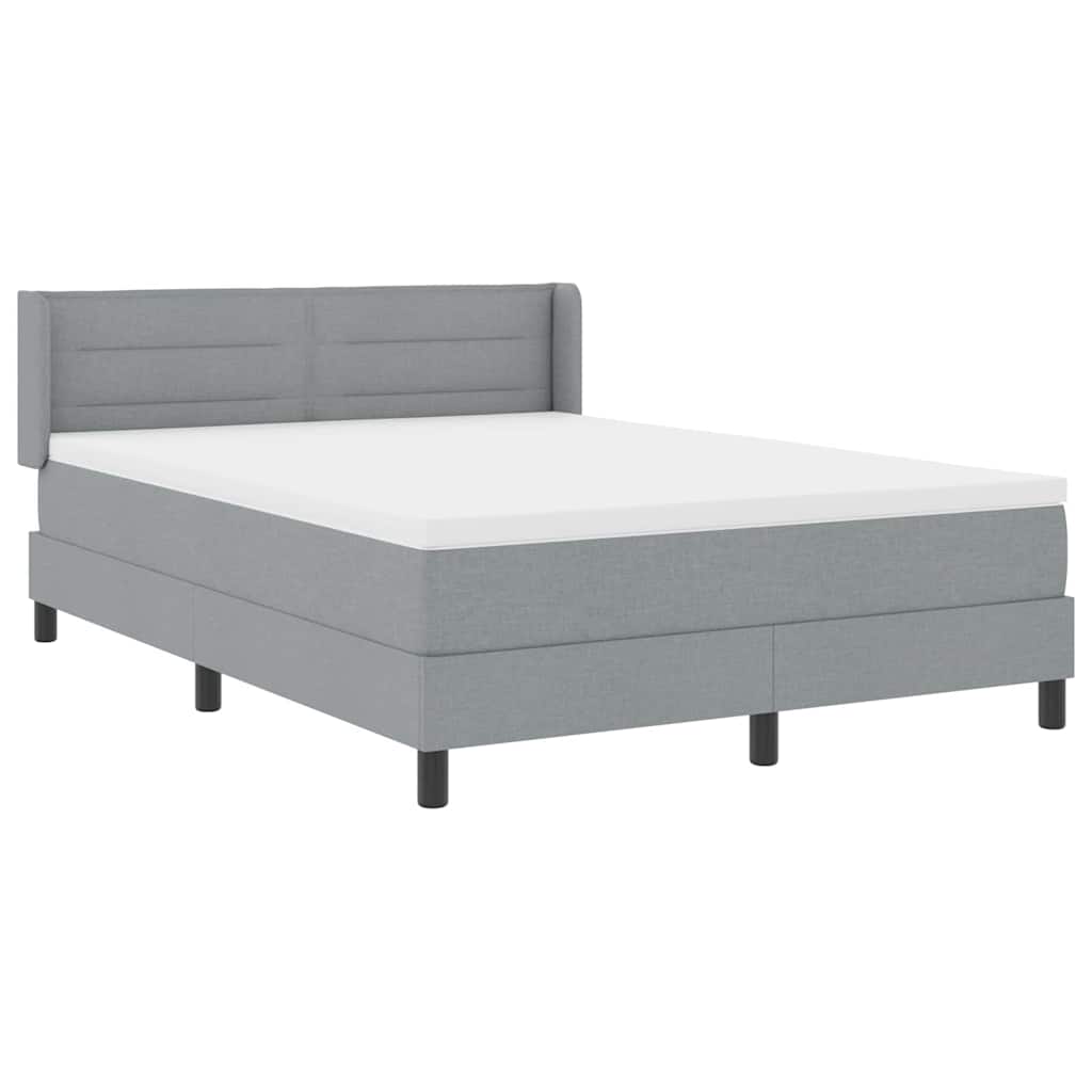 Box spring seng med hovedgærde Lysegrå 200 x 160 cm Stof