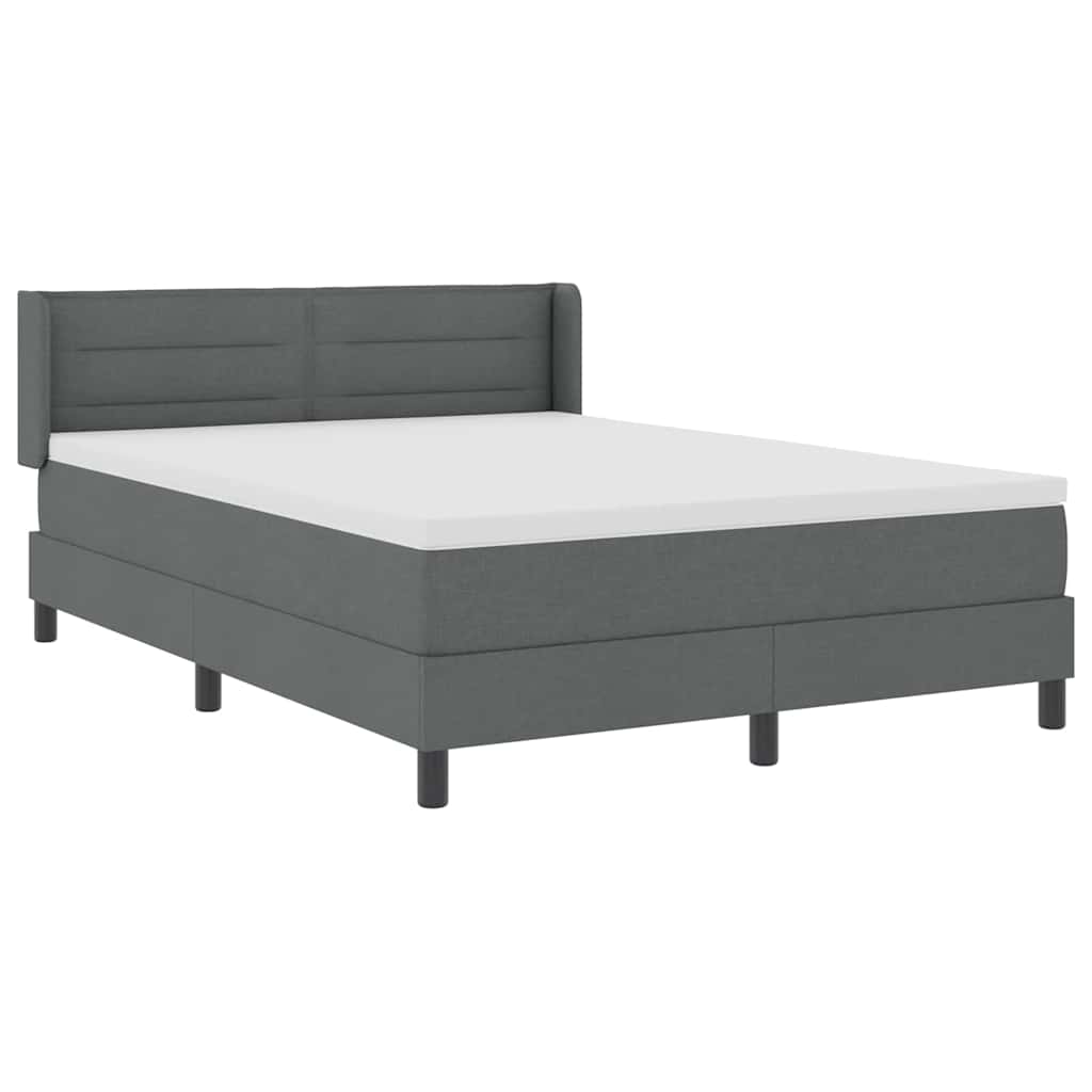 Box spring seng med hovedgærde Mørkegrå 200 x 160 cm Stof