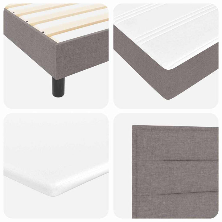 Box spring seng med hovedgærde Gråbrun 200 x 160 cm Stof
