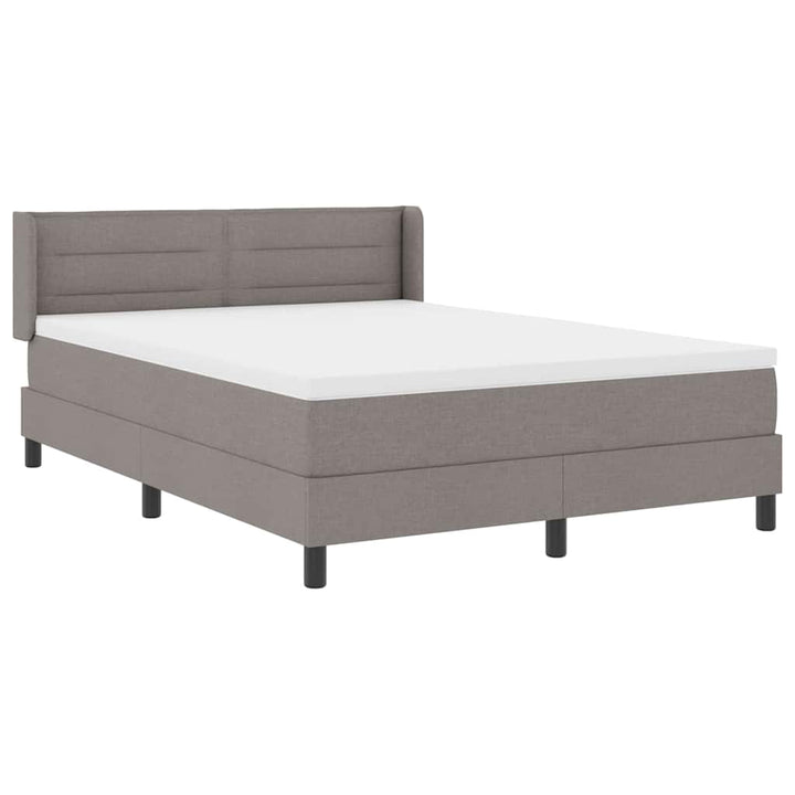 Box spring seng med hovedgærde Gråbrun 200 x 160 cm Stof