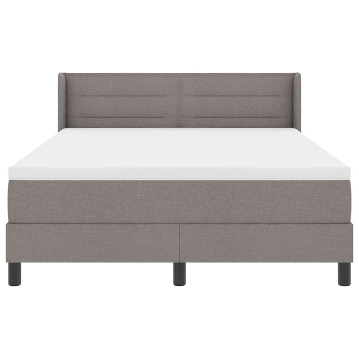 Box spring seng med hovedgærde Gråbrun 200 x 160 cm Stof
