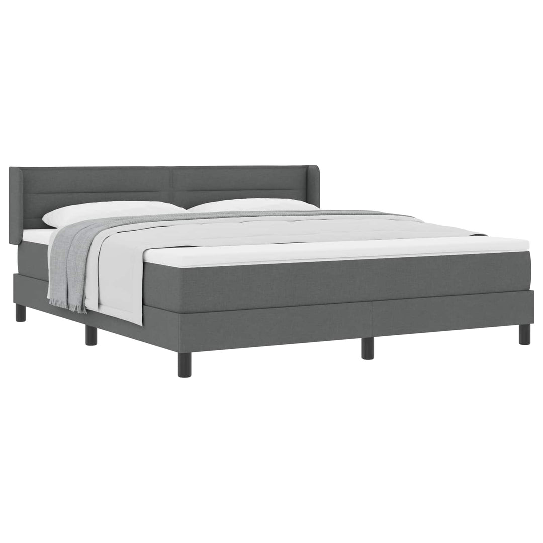 Box spring seng med hovedgærde Mørkegrå 200 x 180 cm Stof