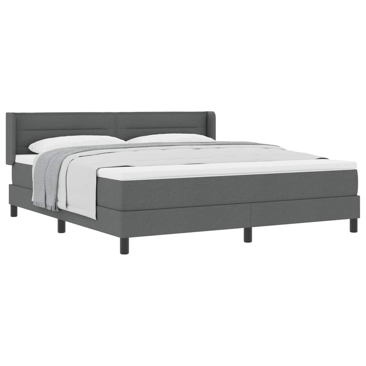 Box spring seng med hovedgærde Mørkegrå 200 x 180 cm Stof