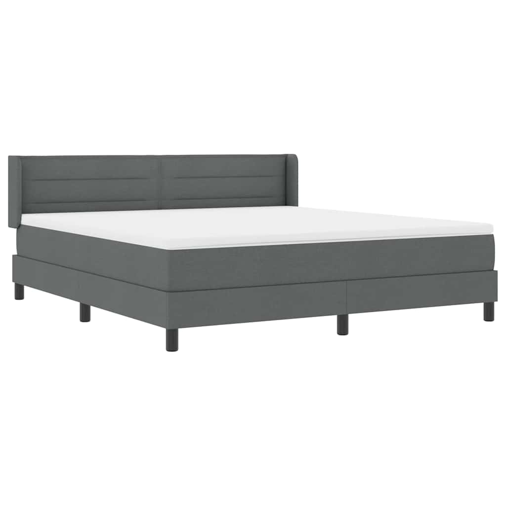Box spring seng med hovedgærde Mørkegrå 200 x 180 cm Stof
