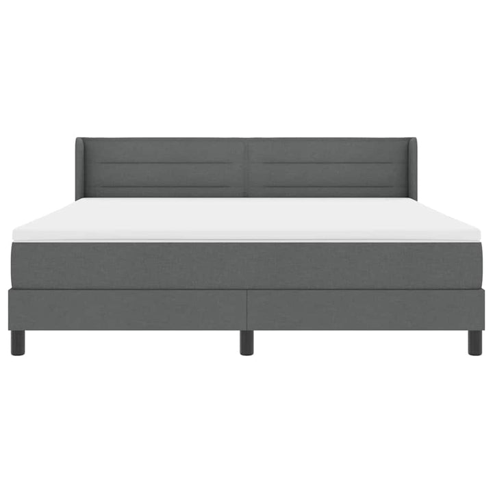 Box spring seng med hovedgærde Mørkegrå 200 x 180 cm Stof