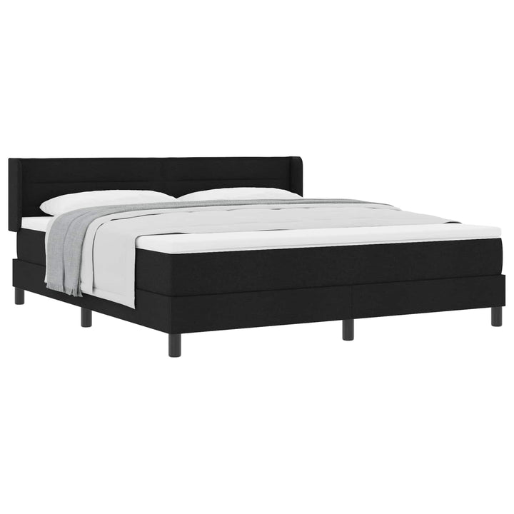 Box spring seng med hovedgærde Sort 200 x 180 cm Stof