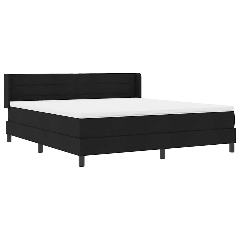 Box spring seng med hovedgærde Sort 200 x 180 cm Stof