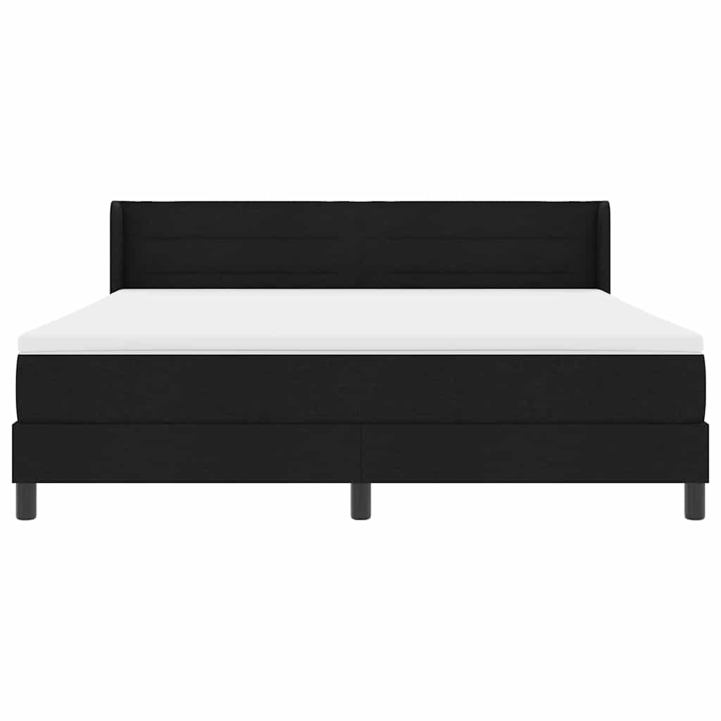 Box spring seng med hovedgærde Sort 200 x 180 cm Stof
