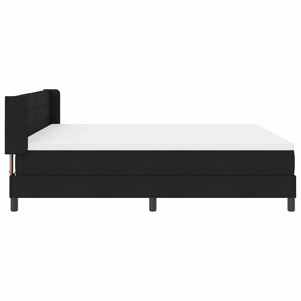 Box spring seng med hovedgærde Sort 200 x 180 cm Stof
