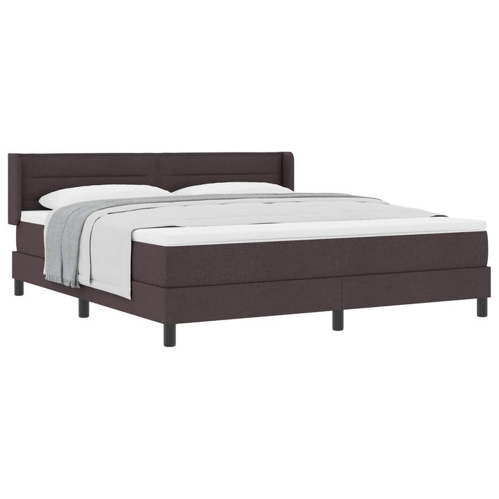 Box spring seng med hovedgærde Mørk Brun 200 x 180 cm Stof