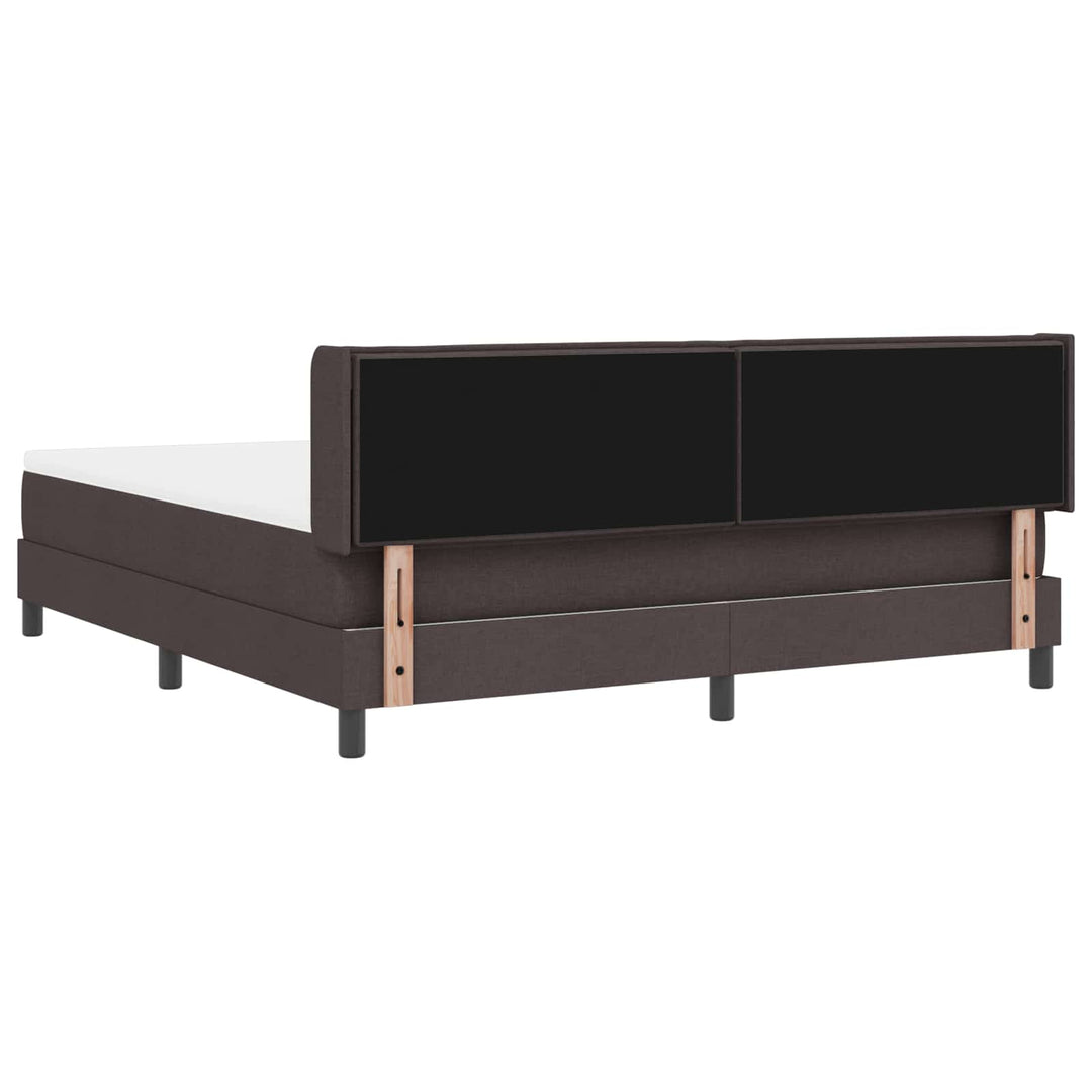 Box spring seng med hovedgærde Mørk Brun 200 x 180 cm Stof