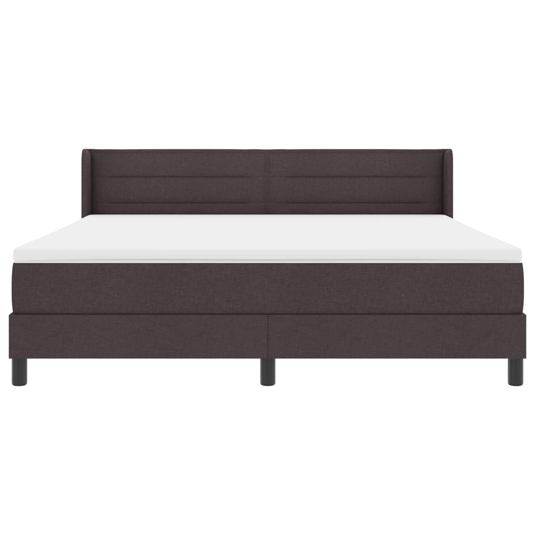 Box spring seng med hovedgærde Mørk Brun 200 x 180 cm Stof