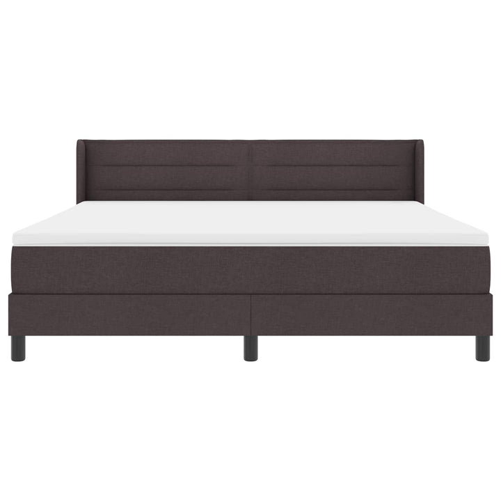 Box spring seng med hovedgærde Mørk Brun 200 x 180 cm Stof