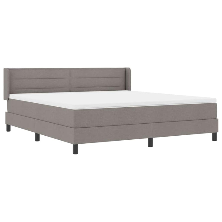 Box spring seng med hovedgærde Gråbrun 200 x 180 cm Stof
