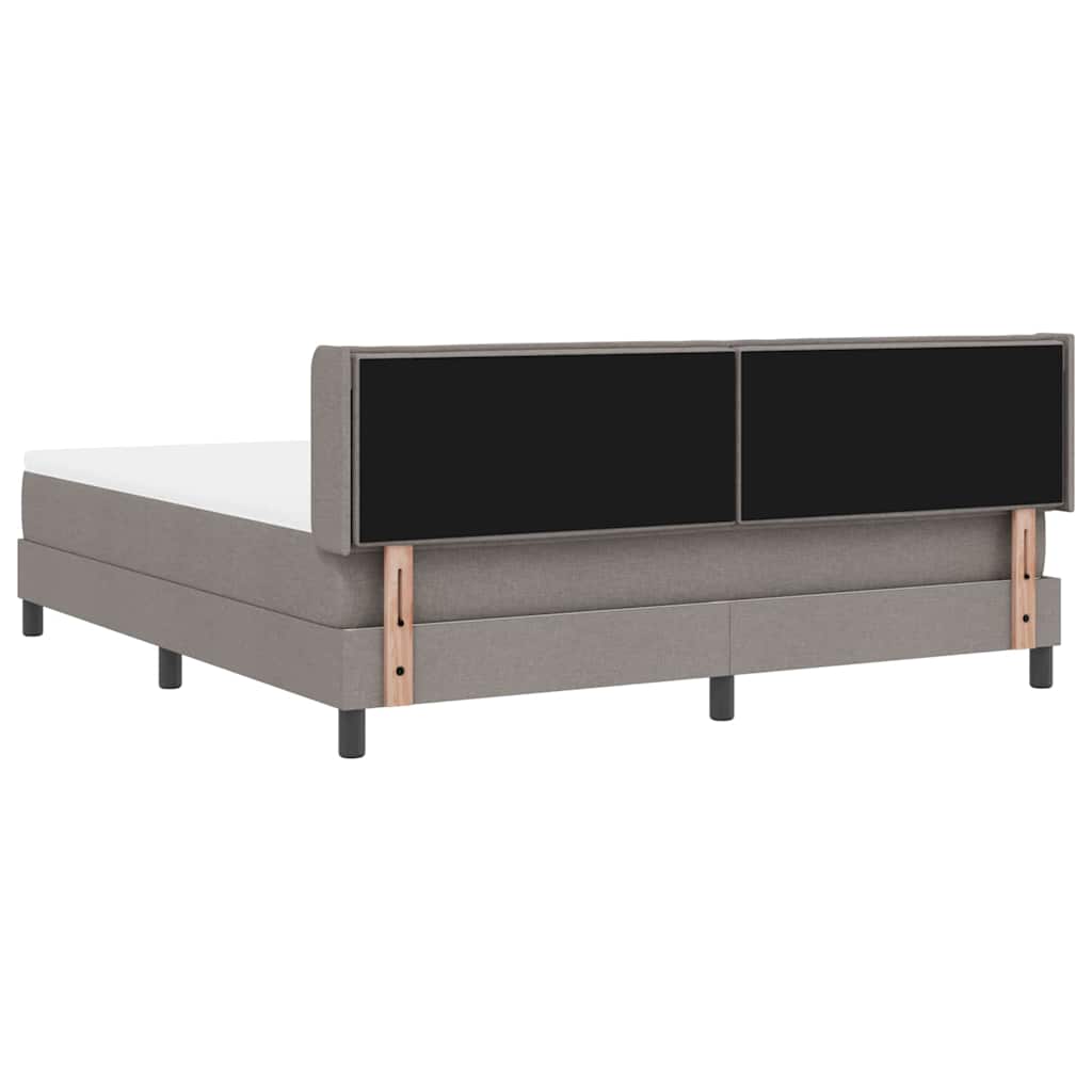 Box spring seng med hovedgærde Gråbrun 200 x 180 cm Stof